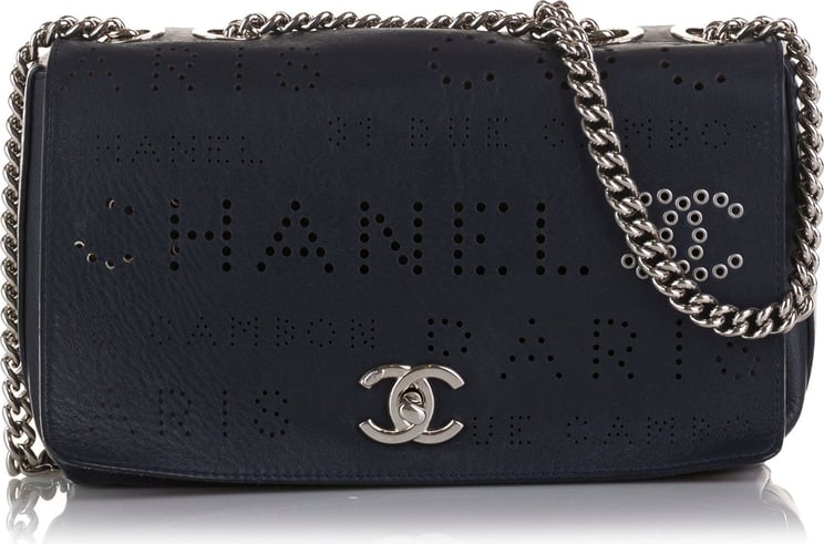 Chanel Eyelet Flap Bag Blauw