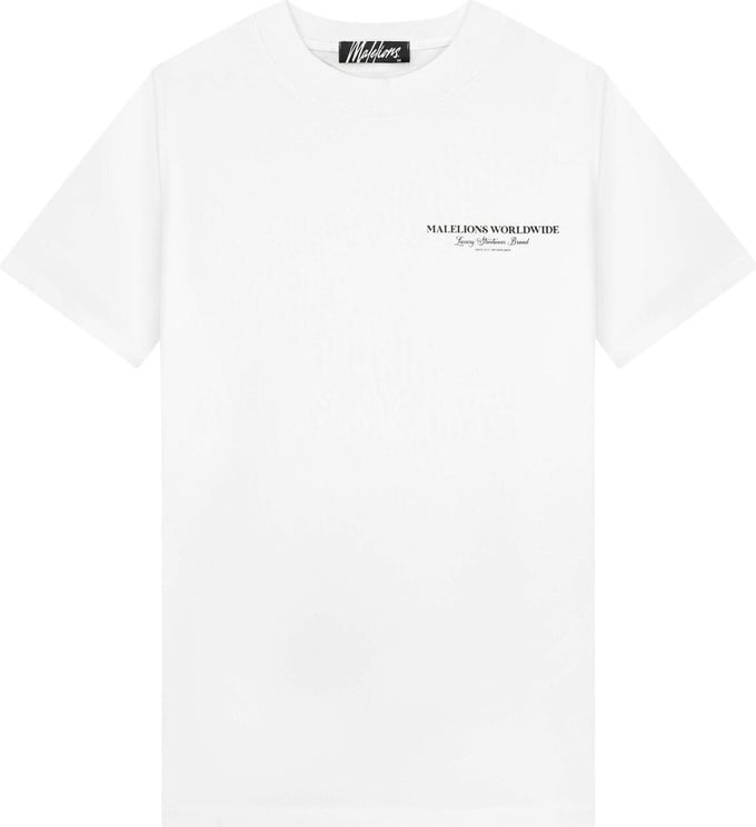 Malelions Worldwide T-Shirt - White/Black Wit