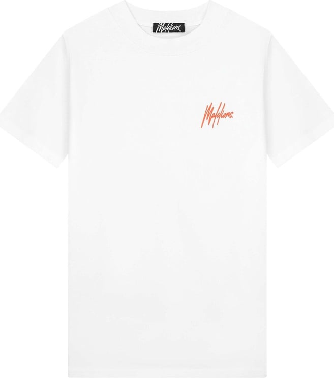 Malelions Studio T-Shirt - White/Orange Oranje