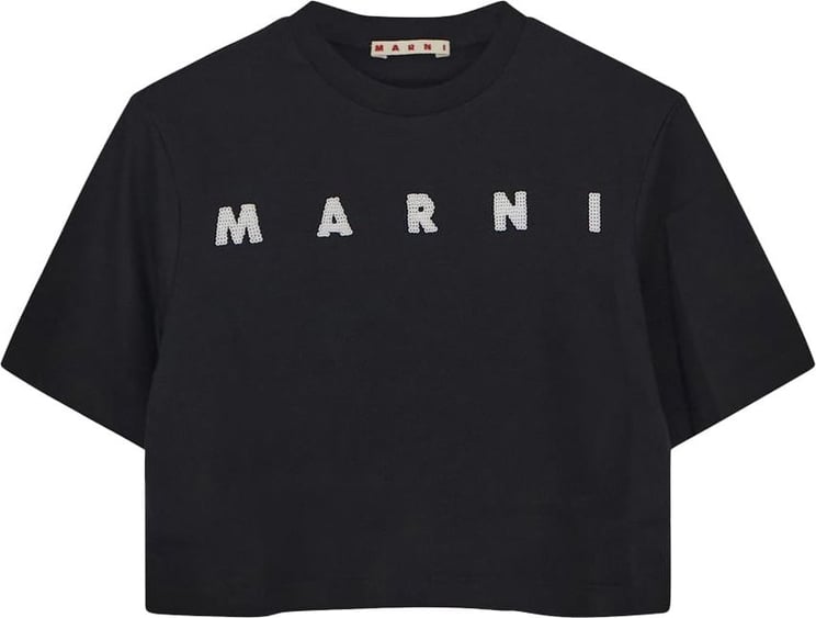 Marni Cropped T-Shirt Zwart