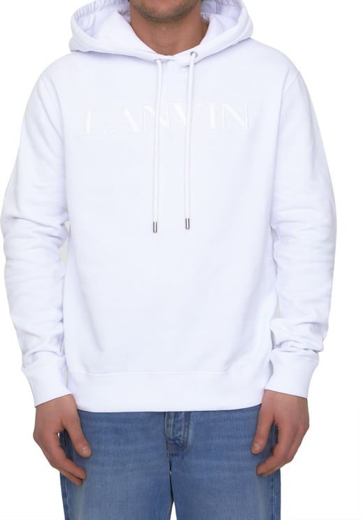 Lanvin Cotton hoodie with logo Wit