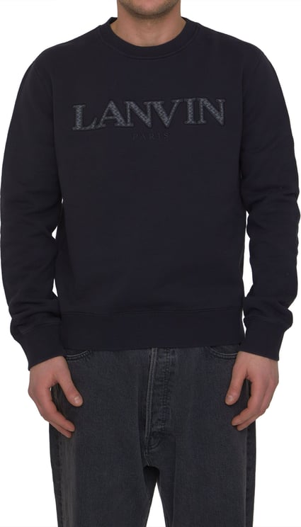 Lanvin Cotton sweatshirt with logo Zwart