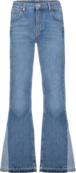 FLÂNEUR Flared Straight Jeans In Blue Denim Blauw
