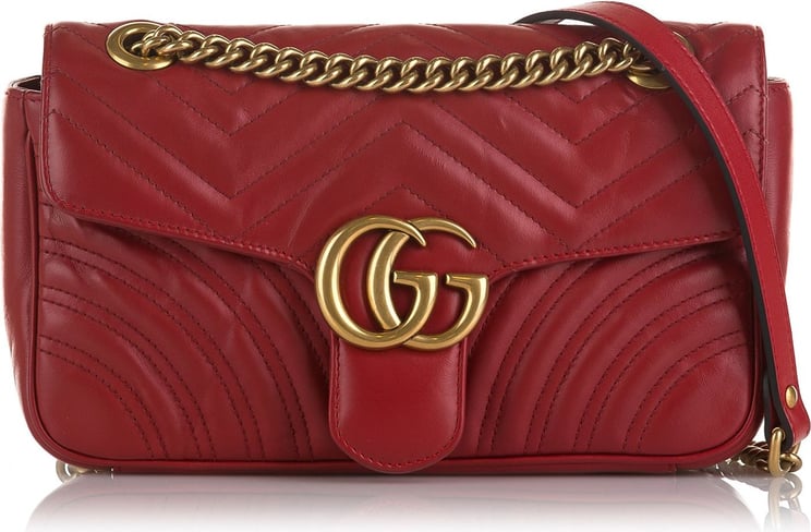 Gucci Small GG Marmont Matelasse Crossbody Bag Rood