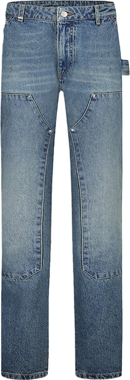 Flaneur Carpenter Straight Jeans In Blue Denim Blauw