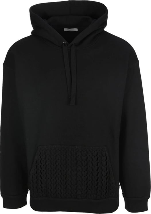 Valentino Valentino Knitted Hooded Sweatshirt Zwart