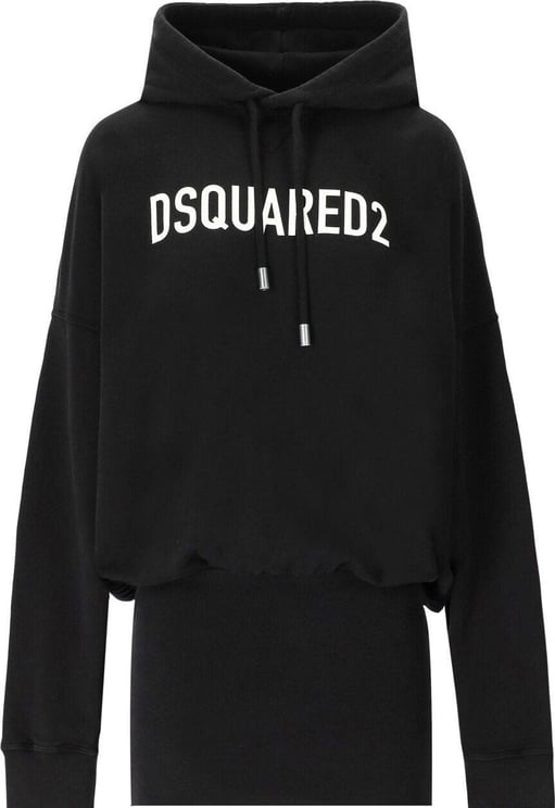 Dsquared2 Black Hooded Dress Black Zwart