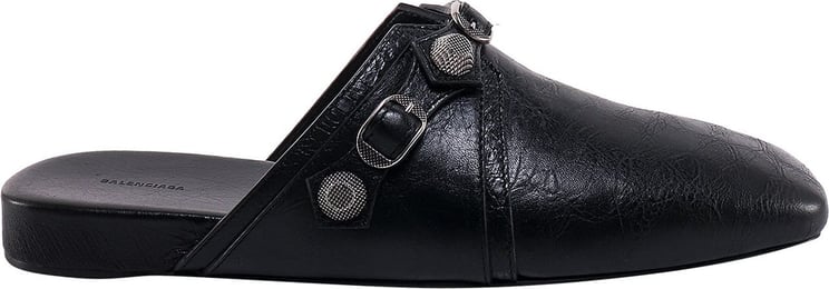 Balenciaga Leather mule with metal details Zwart