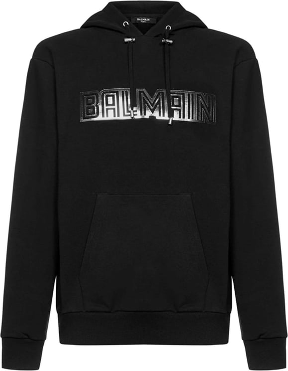 Balmain Balmain Logo Hooded Sweatshirt Zwart