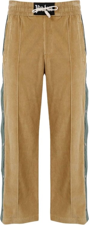 Palm Angels Palm Angels Ribbed Cotton And Wool Pants Beige