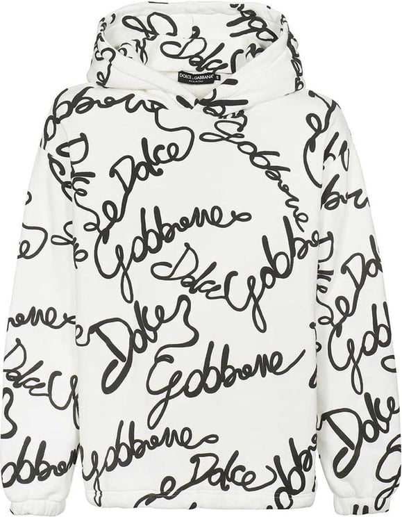 Dolce & Gabbana Dolce & Gabbana Logo Hooded Sweatshirt Wit