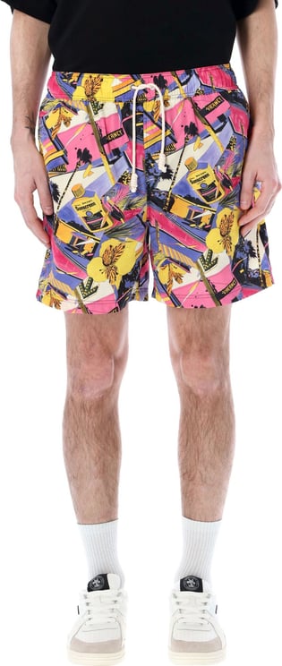 Palm Angels Nylon swimtrunks with multicolor print Divers