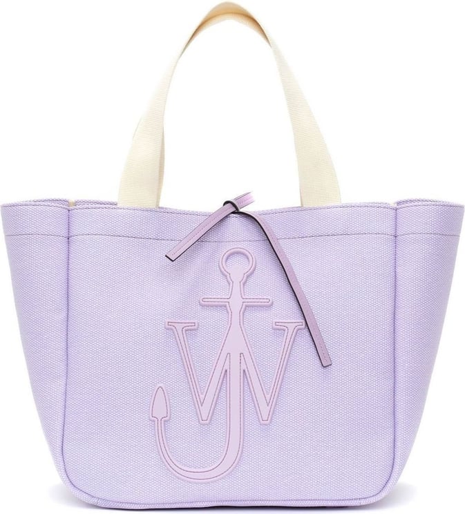 J.W. Anderson logo-patch canvas tote bag Paars