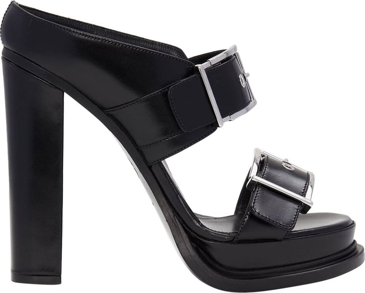 Alexander McQueen leather platform sandals Zwart