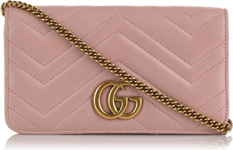 Gucci GG Marmont Chain Flap Bag Roze