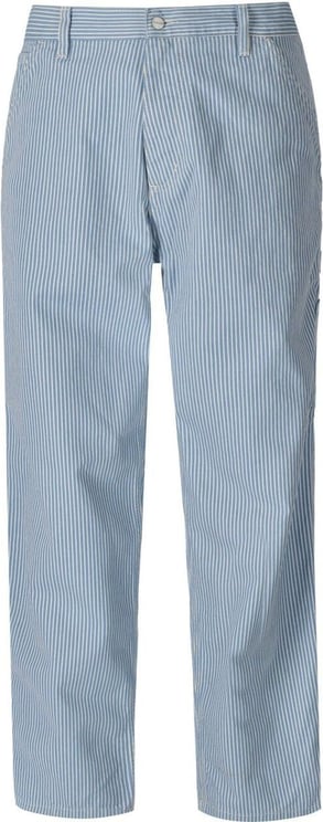 Carhartt Wip Terrell Single Knee Light Blue Striped Trousers Blue Blauw