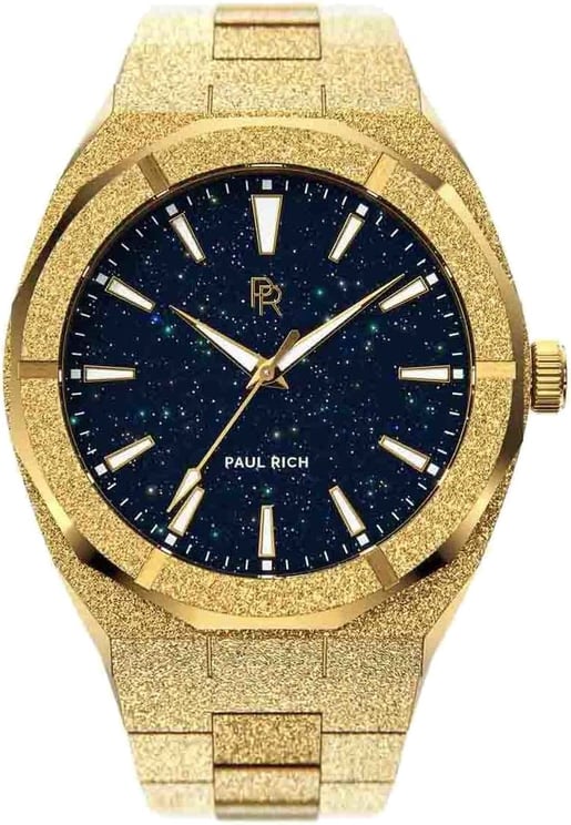 Paul Rich Frosted Star Dust Gold FSD02 horloge 45 mm Blauw