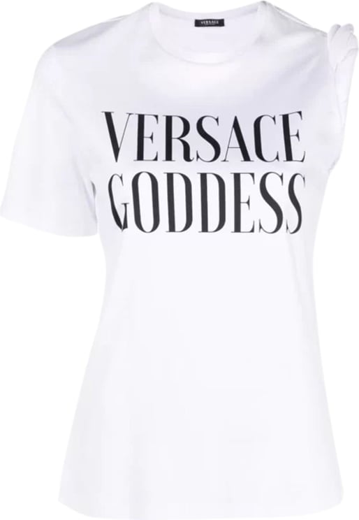 Versace logo-print cotton T-shirt Wit