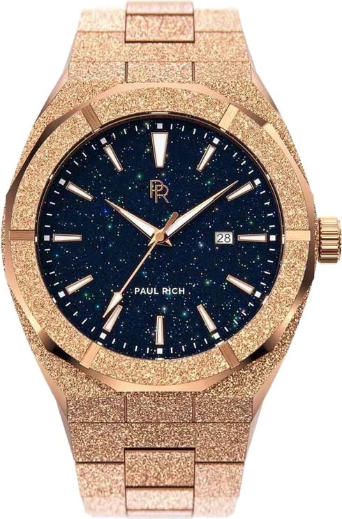 Paul Rich Frosted Star Dust Rose Gold Automatic FSD04-A42 horloge 42 mm Blauw