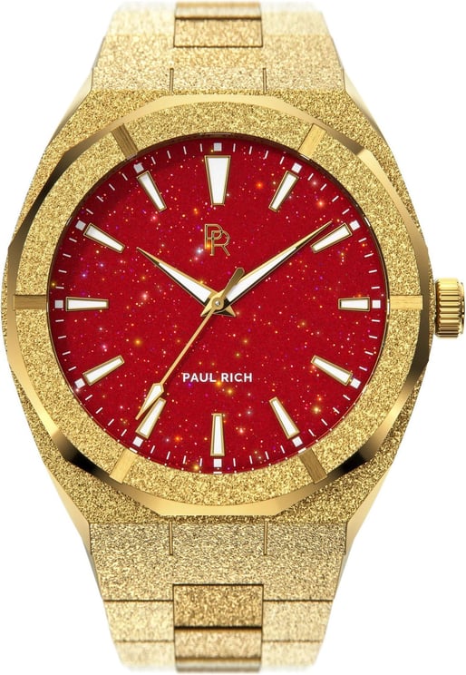 Paul Rich Frosted Star Dust Gold Red FSD07 horloge Rood