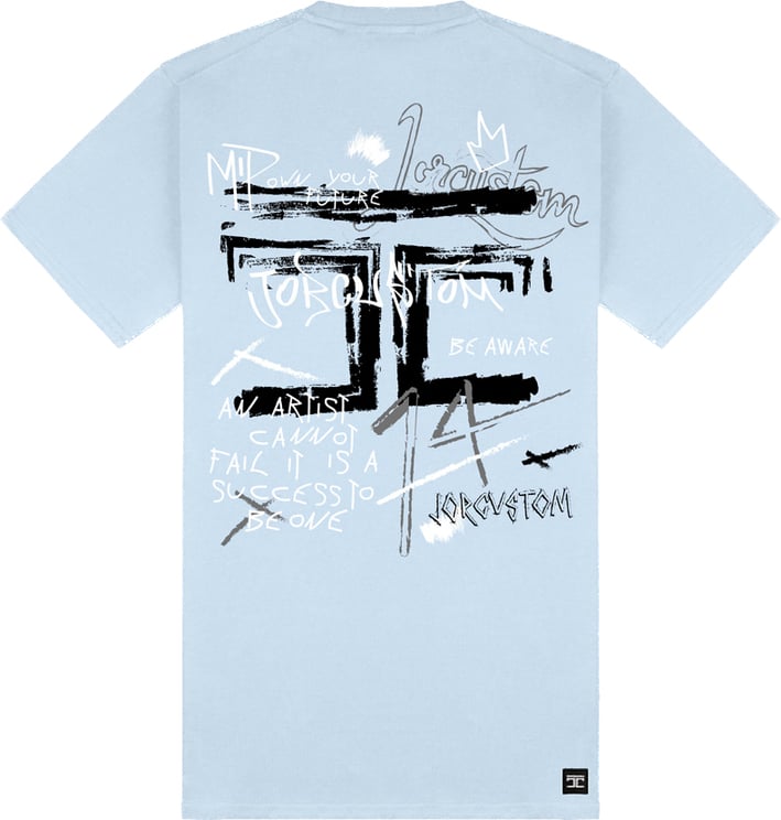 JORCUSTOM Artist Slim Fit T-Shirt LightBlue Blauw