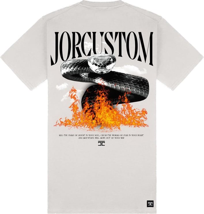 JORCUSTOM Snake Slim Fit T-Shirt LightGrey Grijs