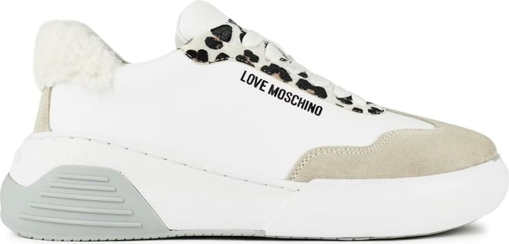 Moschino Leopard Detail Chunky Sneakers Wit