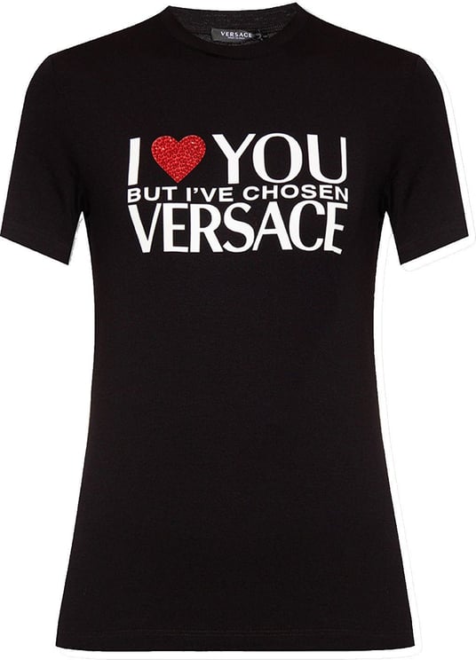 Versace Versace Printed Logo T-Shirt Zwart