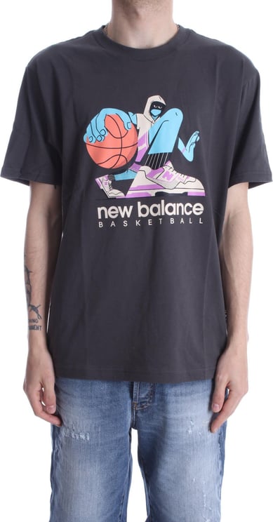 New Balance T-shirts And Polos Black Zwart