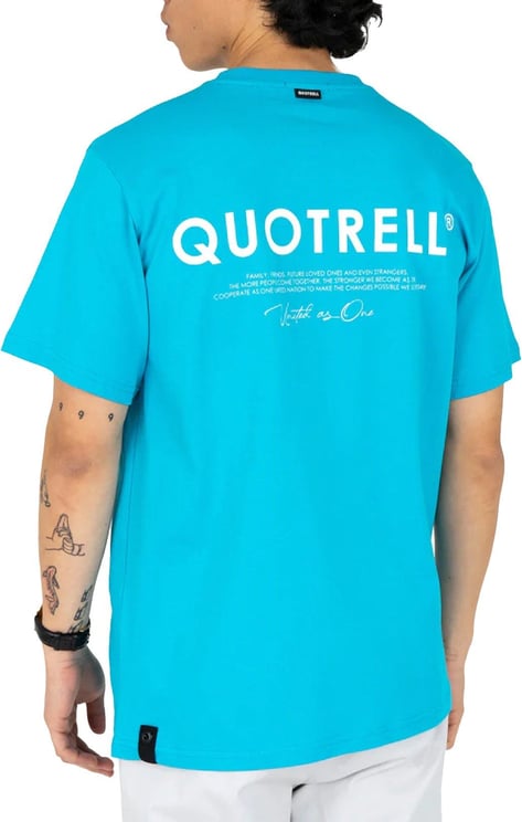 Quotrell Jaipur T-shirt | Aqua/white Blauw