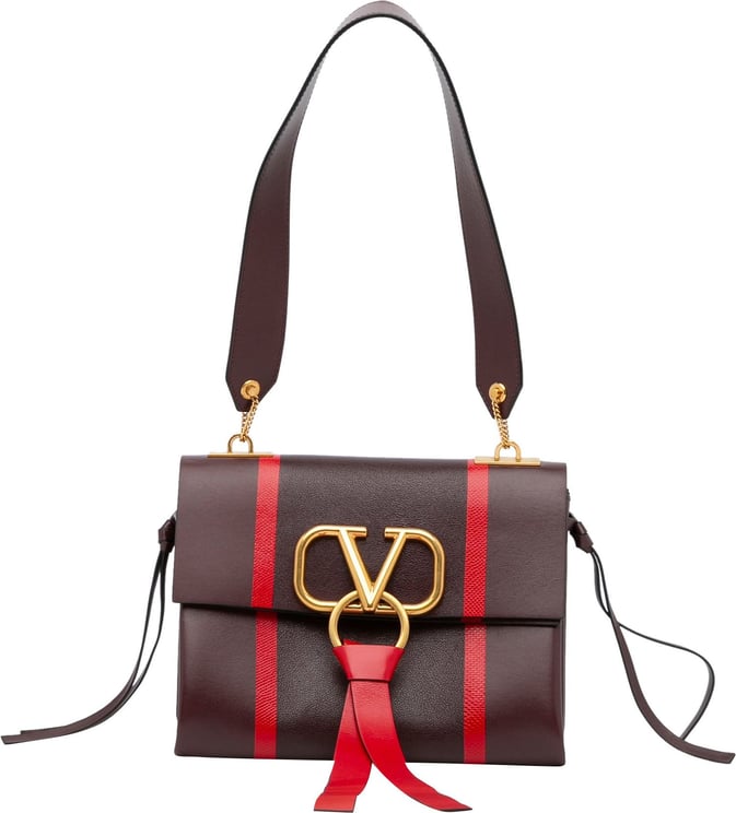 Valentino VRing Leather Shoulder Bag Rood