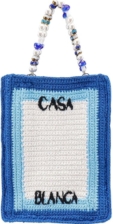 Casablanca Crochet cotton handbag Blauw