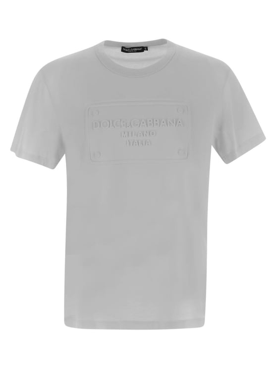 Dolce & Gabbana Cotton T-Shirt With Embossed Logo Wit