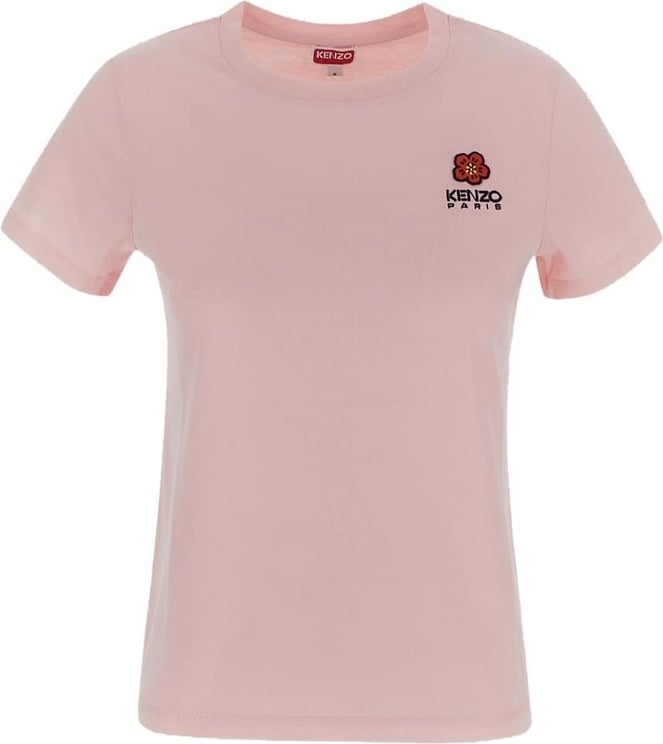 Kenzo Logo Embroidery T-Shirt Roze