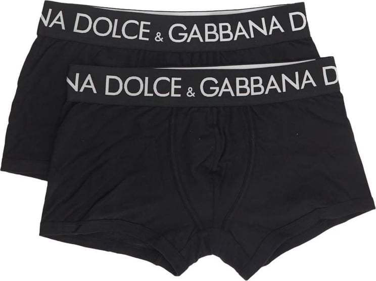 Dolce & Gabbana Two-Pack Cotton Jersey Boxers Zwart