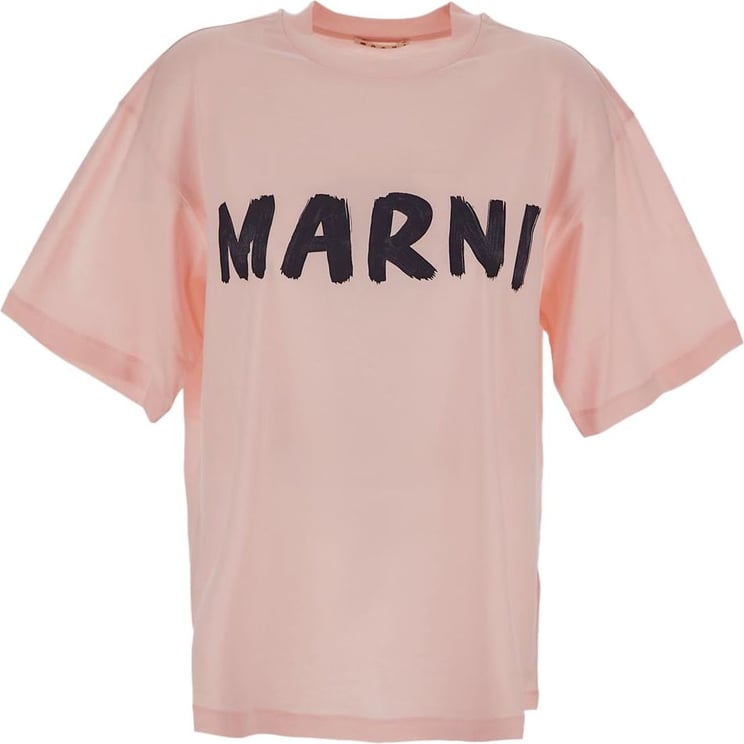 Marni Cotton Logo T-shirt Roze