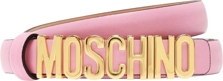 Moschino Logo Plaque Belt Roze