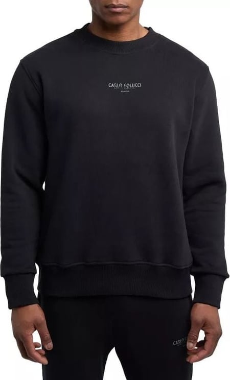 Carlo Colucci C4428 20 Basic Sweater Heren Zwart Zwart