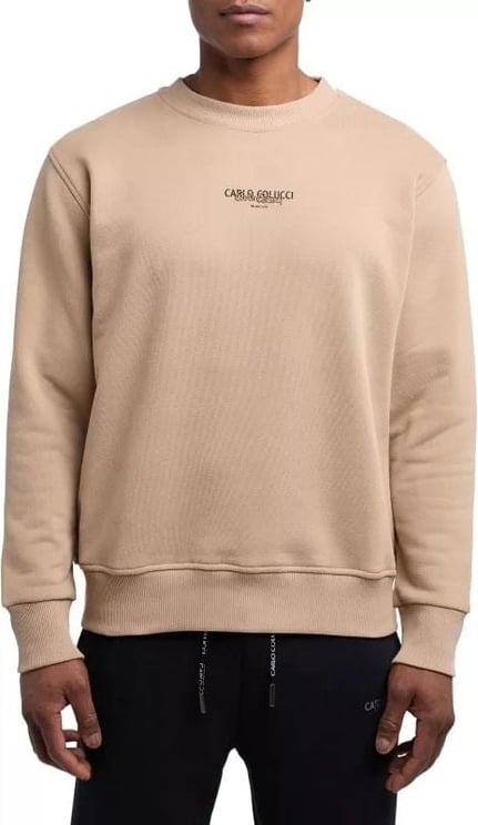 Carlo Colucci C4428 56 Basic Sweater Heren Beige Beige