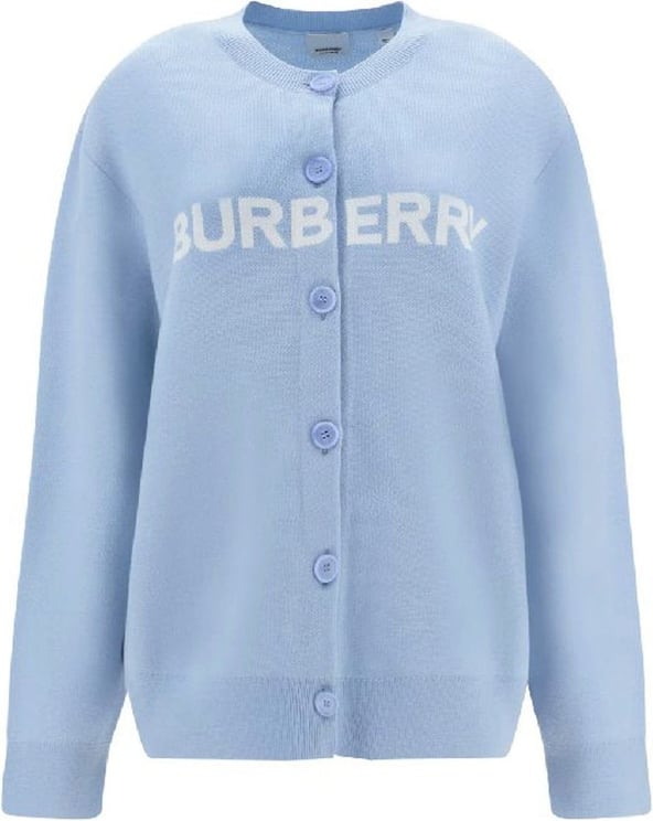 Burberry Burberry Cotton And Wool Cardigan Blauw