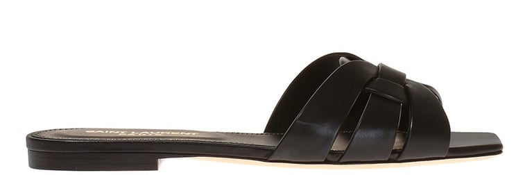 Saint Laurent Saint Laurent Tribute Leather Slides Zwart