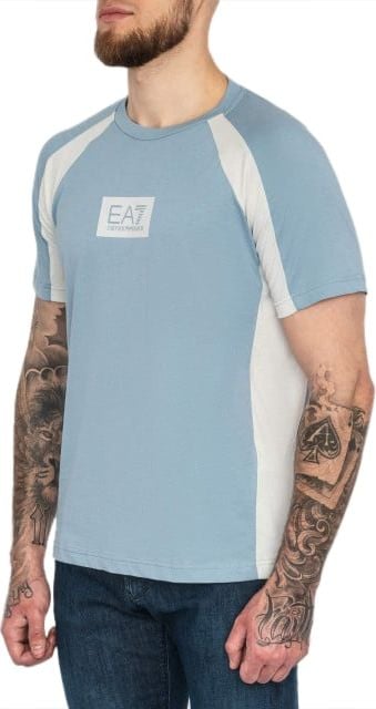 Emporio Armani EA7 Box Logo T-Shirt Heren Lichtblauw Blauw