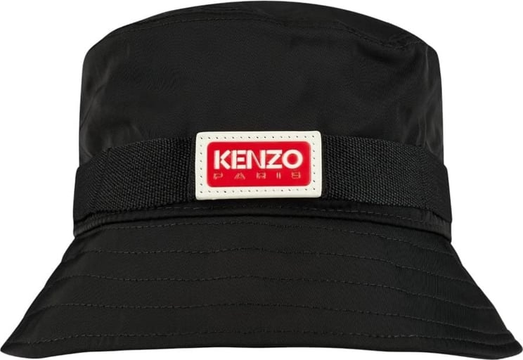 Kenzo Bob Jungle Logo Bucket Hat Zwart