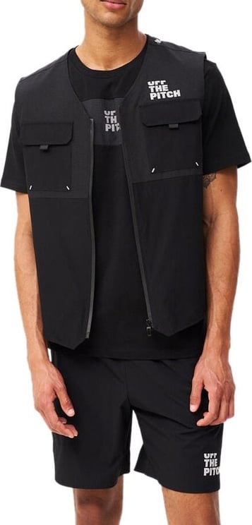 OFF THE PITCH X Robey Tammy Woven Bi-Stretch Utility Vest Heren Zwart Zwart