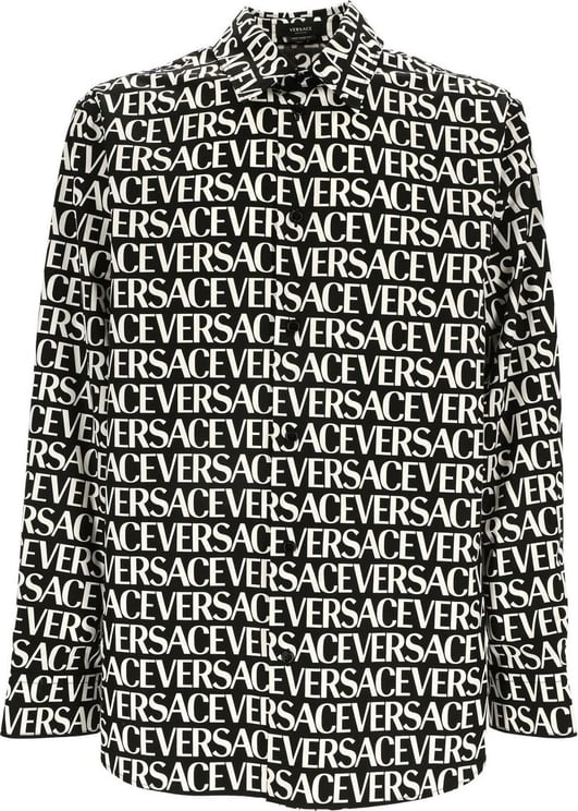 Versace Versace Cotton Logo Shirt Zwart