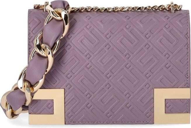Elisabetta Franchi Candy Violet Monogram Small Crossbody Bag Purple Paars