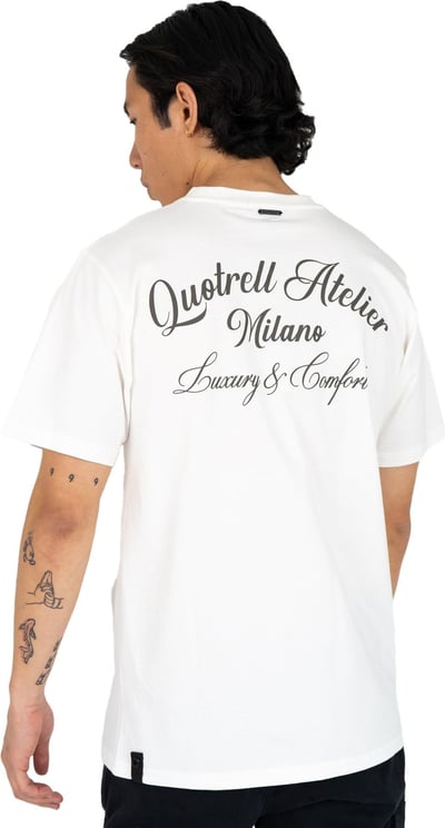 Quotrell Atelier Milano T-shirt | Off White/brown Wit