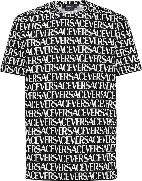 Versace Versace Cotton Logo T-Shirt Zwart