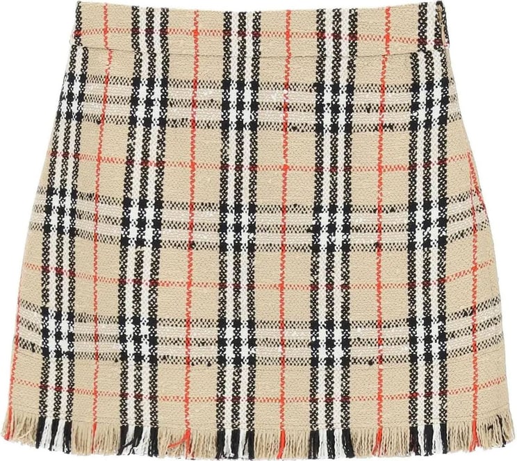 Burberry Burberry Tartan Wool Mini Skirt Beige