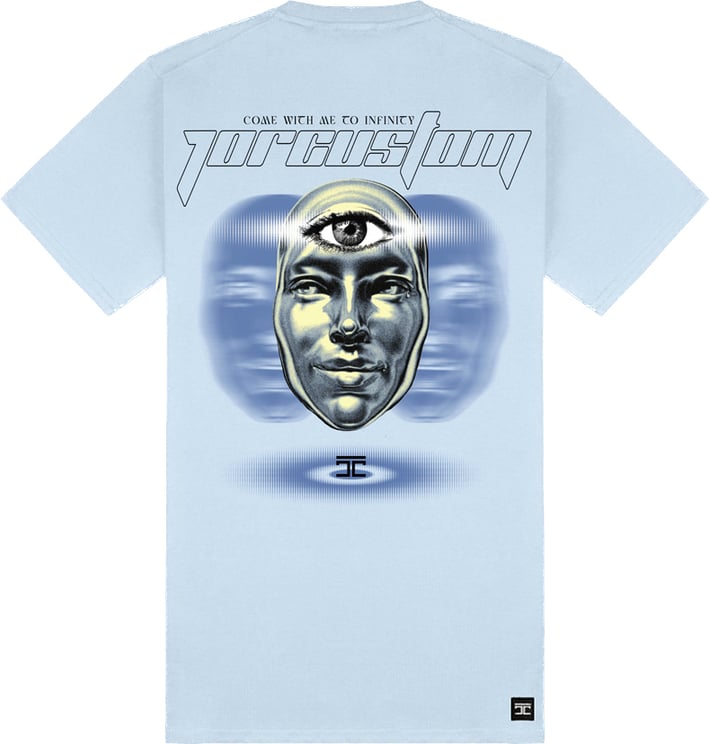 JORCUSTOM Infinity Slim Fit T-Shirt LightBlue Blauw